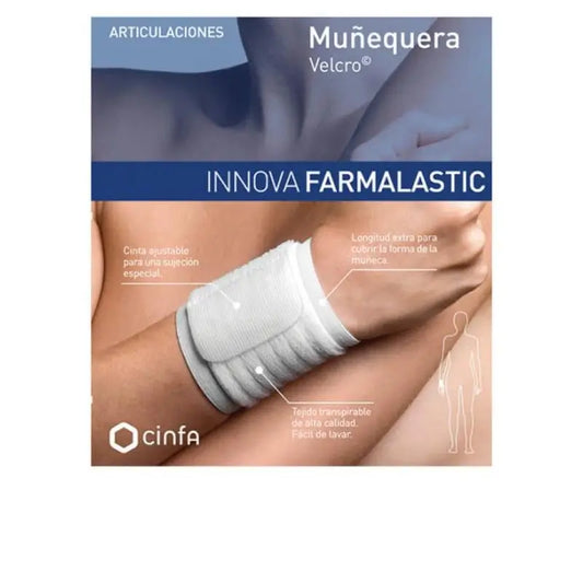 Farmalastic  Muñequera Velcro, Talla Pequeña Blanca