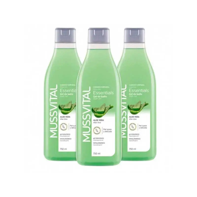 Mussvital Essentials Gel Baño Aloe Vera 3 unidad x 750 ml