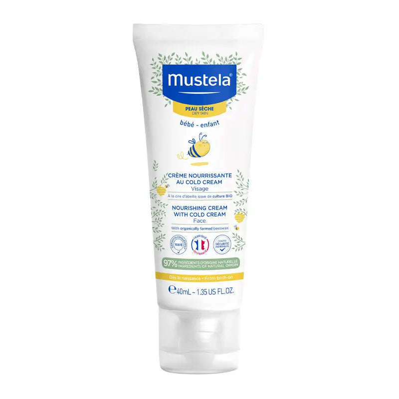 Mustela Crema Facial Nutritiva Al Cold Cream con Cera de Abeja Bio, 40 ml