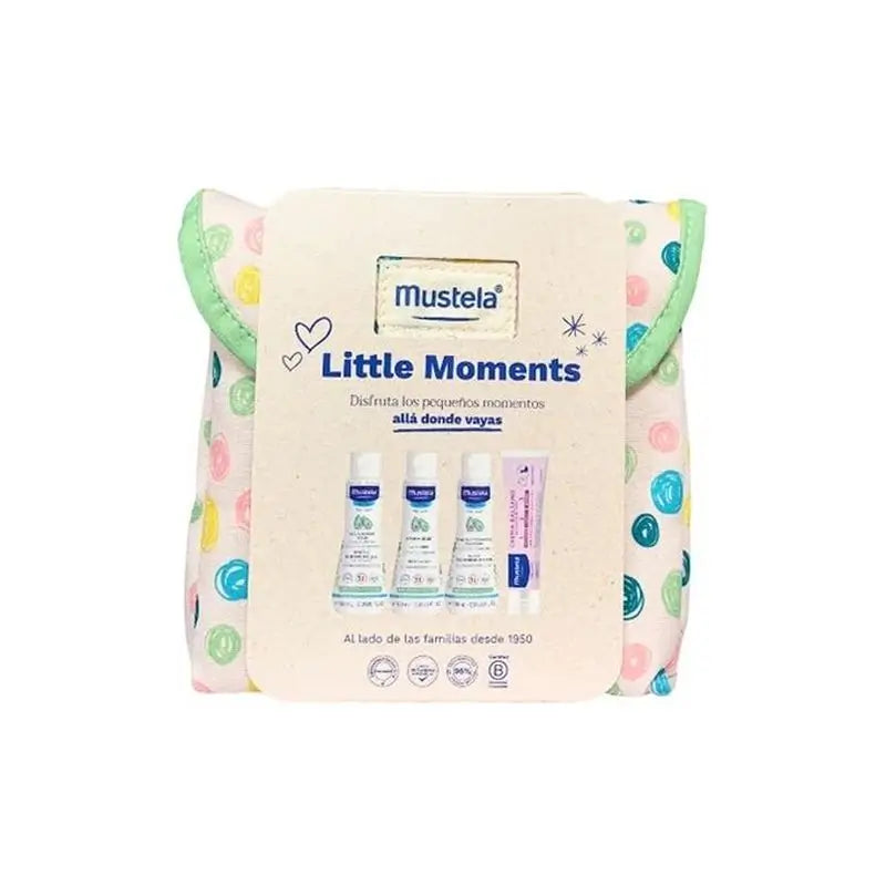 Saco de toilette Mustela Little Essentials com bolinhas