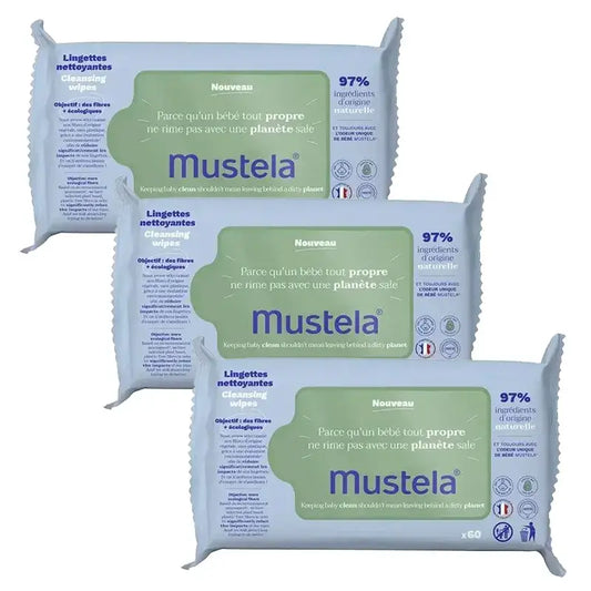 Mustela Toalhetes de Limpeza com Abacate Bio , 3 x 60 unidades