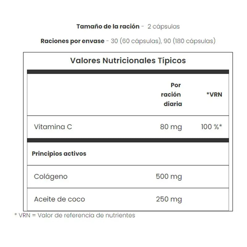 Myvitamins Coco e Colagénio V1, sem sabor , 180 cápsulas