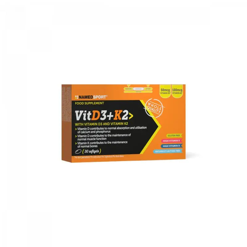 Named Sport Vitamins & Minerals Vitamina D3+K2 , 1 caixa de 30 cápsulas de gelatina mole