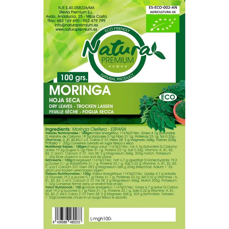 Natura Premium Moringa Folha Seca Bio , 500 g