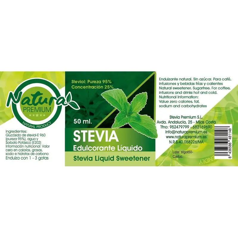 Extracto Líquido Natura Premium Stevia , 50 ml