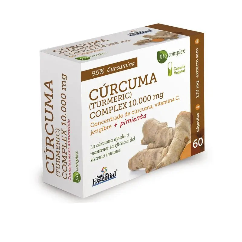 Nature Ess Curcuma Jengibre + Pimienta + C 10000 Mg , 60 cápsulas