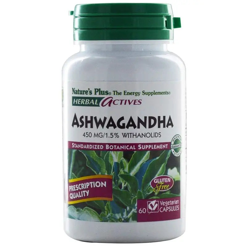 Natures Plus Ashwaganda Raiz 450Mg. 60Cap. Herbal Actives 