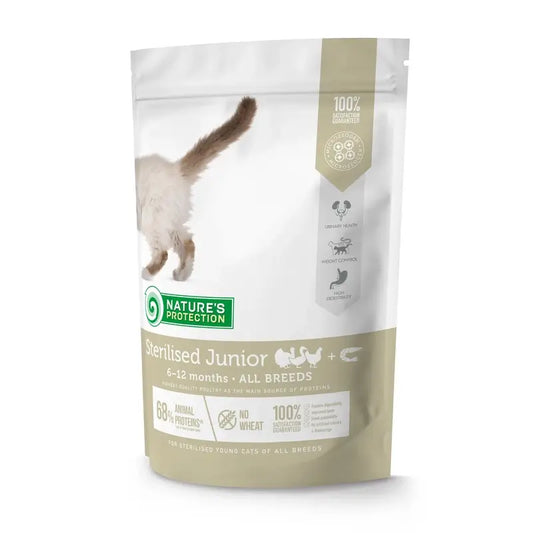 Natures Protection Detox Cat Sterilised Junior Aves de capoeira e Krill 400Gr