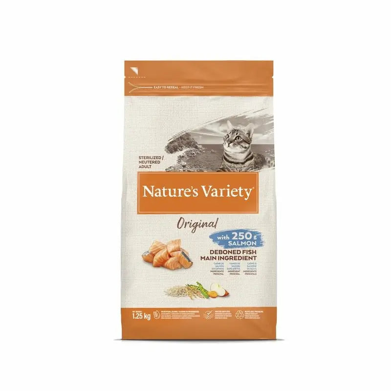 Nature'S Variety Feline Adult Original Esterilizado Salmon 1,25Kg, pienso para gatos