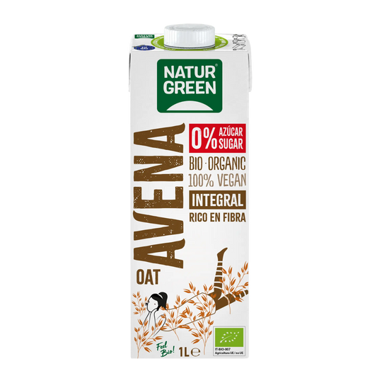 Naturgreen Bebida vegetal de aveia de cereais integrais biológica, 1L