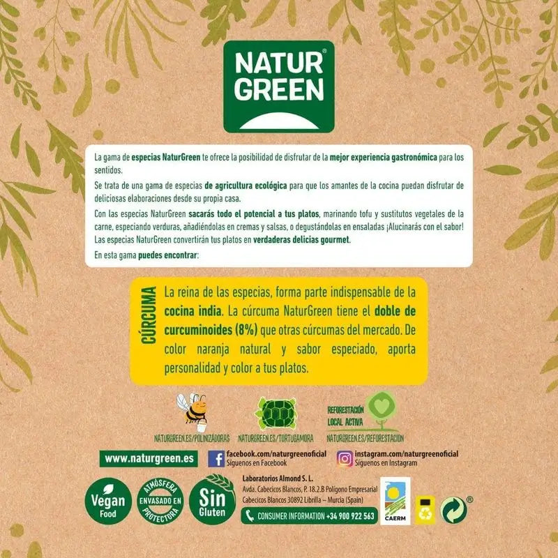 Naturgreen Curcuma Curcuma moída 100Gr. Bio Sg