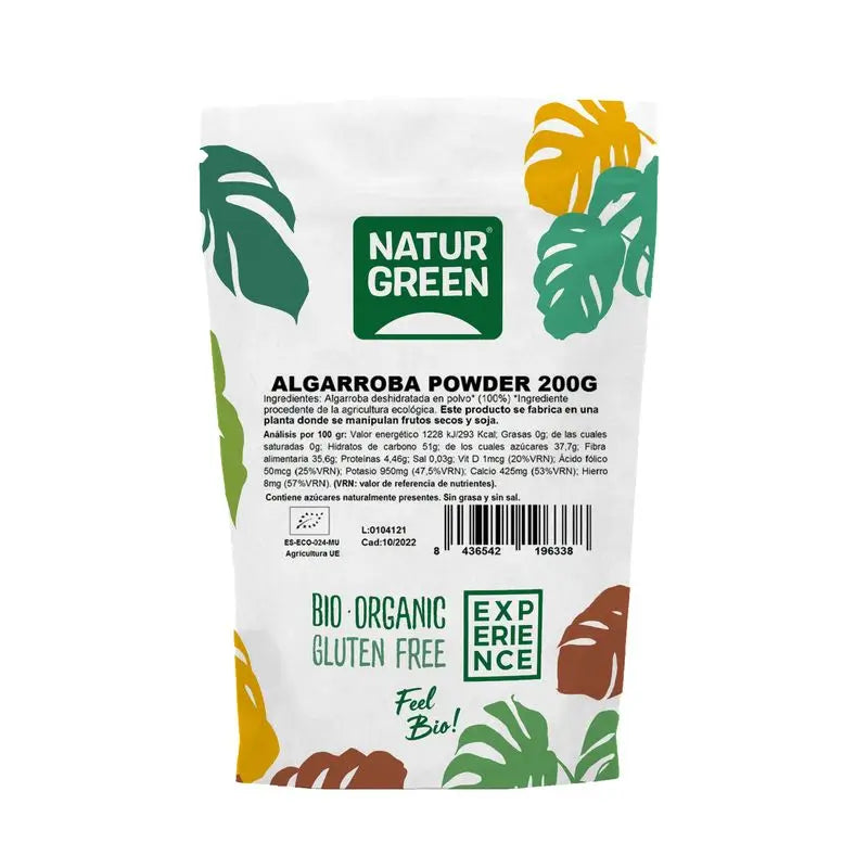 Naturgreen Experience Alfarroba em Pó Bio Sem Glúten, 200 g