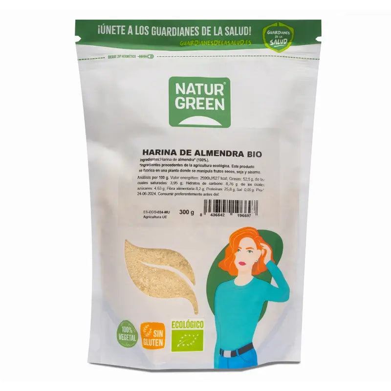 Farinha de Amêndoa Biológica Naturgreen, 300 g