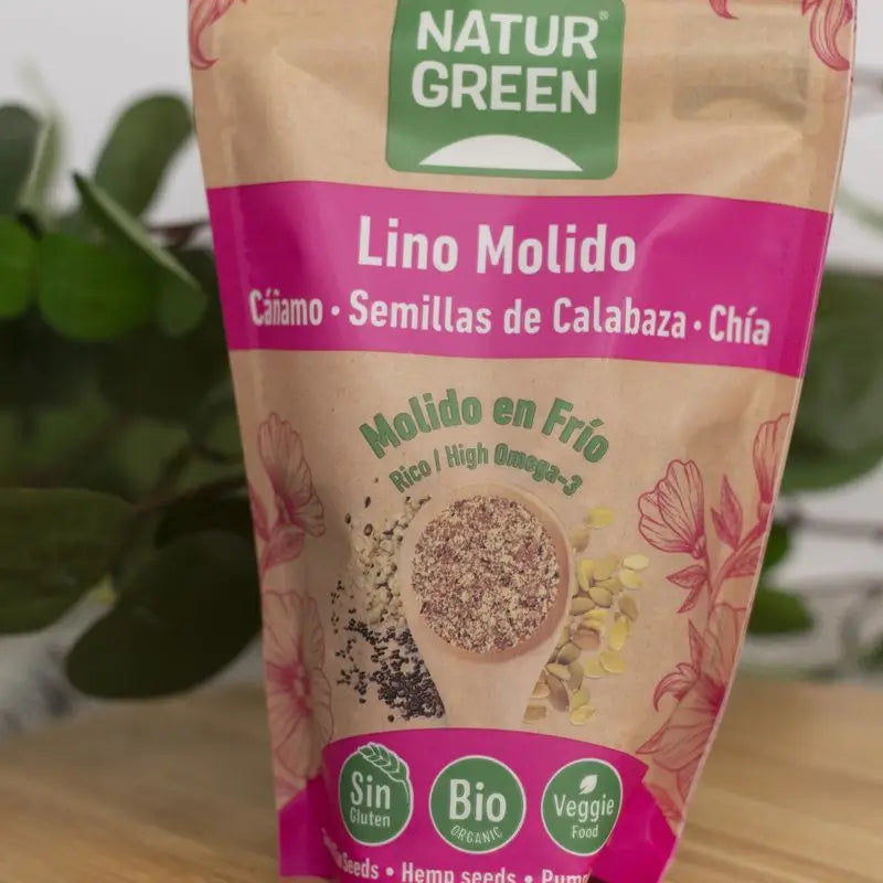 Naturgreen Sementes Biológicas de Linho, Cânhamo, Abóbora e Chia, 225 g