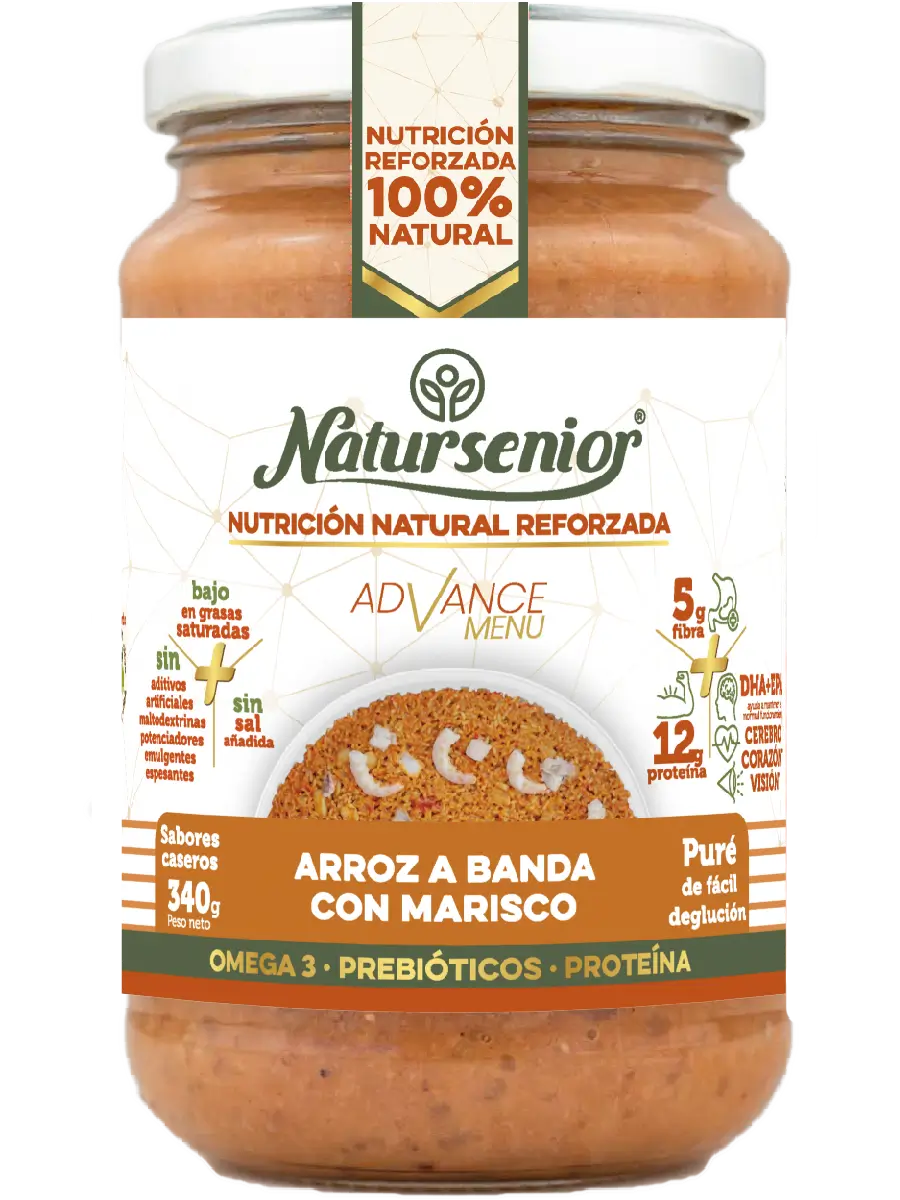 Natursenior Adultos Puré de Arroz com Marisco com Omega 3 Dha+Epa, Prebióticos e Proteína. , 340 gr