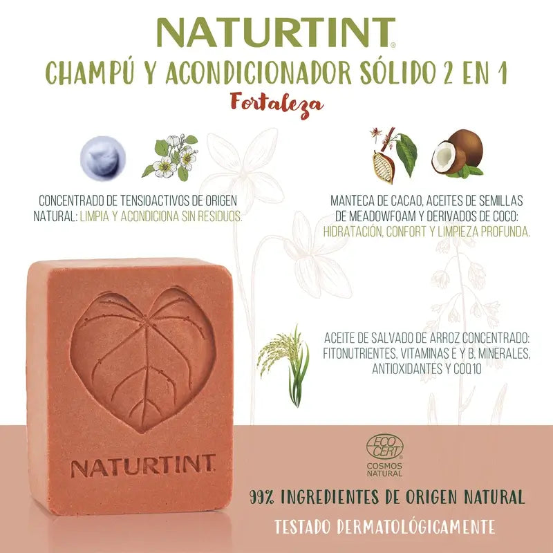 Champô sólido natural anti-queda de cabelo Naturtint Natural Strength 75Gr