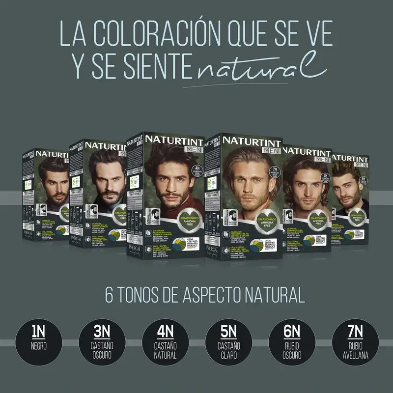 Naturtint Men Coloração permanente do cabelo e da barba para homem, sem amoníaco 1N - Preto