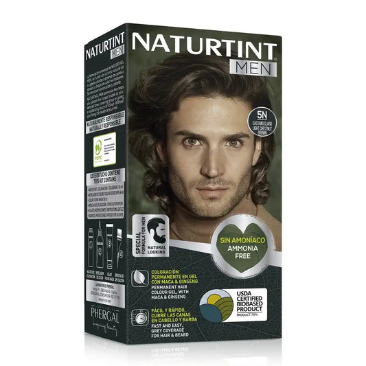 Naturtint Men Coloração Permanente do Cabelo e da Barba para Homem 5N - Castanho Claro