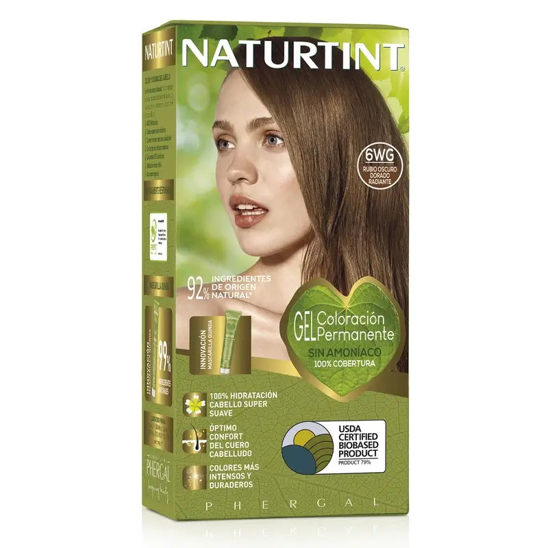 Naturtint Coloração Permanente Coloração Permanente Sem Amoníaco 6Wg - Louro Escuro Dourado Radiante