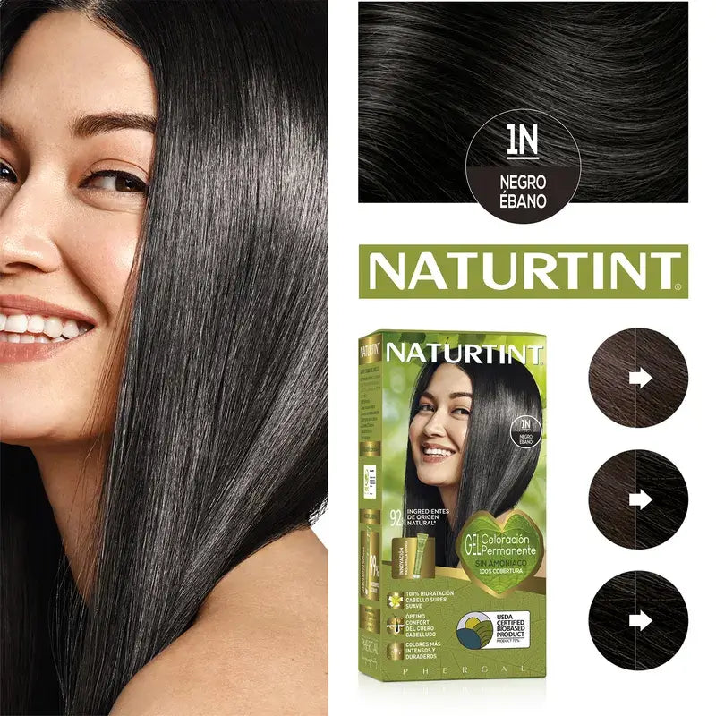 Naturtint Coloração Permanente Sem Amoníaco 1N - Preto Ébano