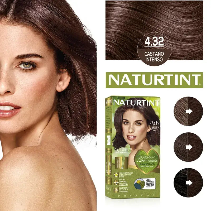 Naturtint Coloração Permanente Coloração Permanente Sem Amoníaco 4.32 - Castanho Intenso