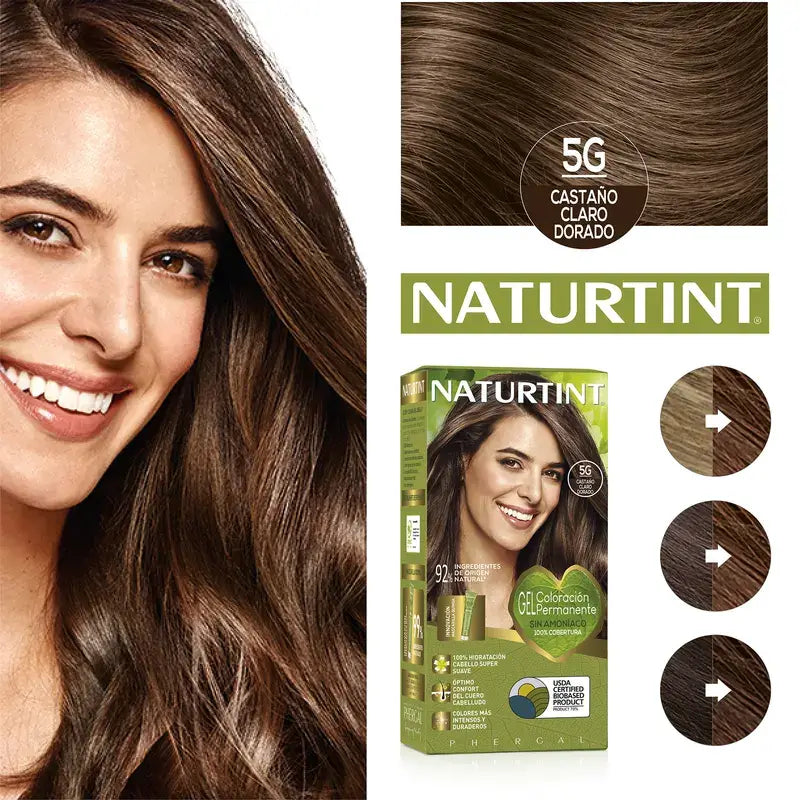 Naturtint Coloração Permanente 5G Sem Amoníaco - Castanho Claro Dourado