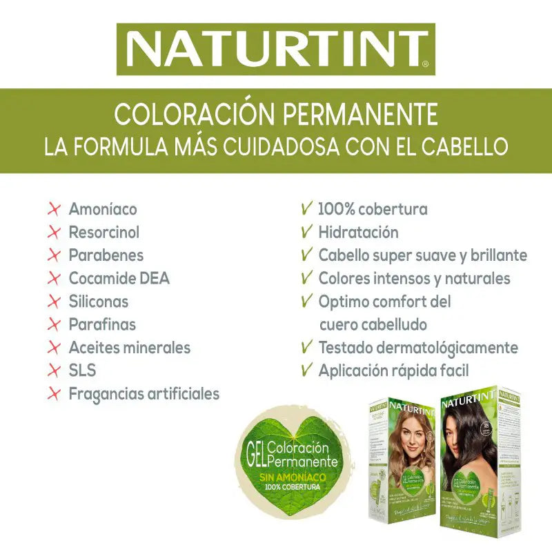 Naturtint Coloração Permanente Coloração Permanente Sem Amoníaco 6.31 - Castanho Amêndoa Intenso