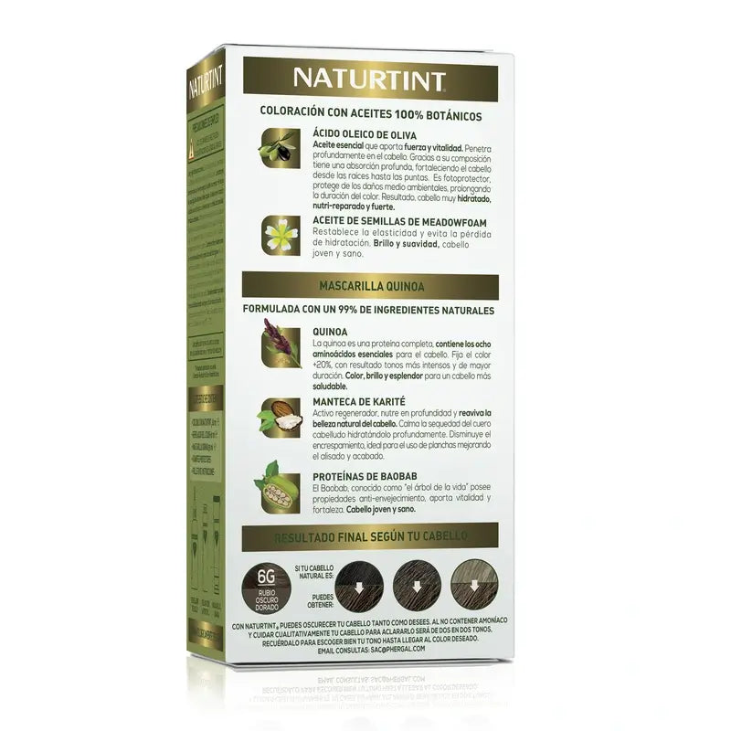 Naturtint Coloração Permanente Coloração Permanente Sem Amoníaco 6G - Louro Escuro Dourado