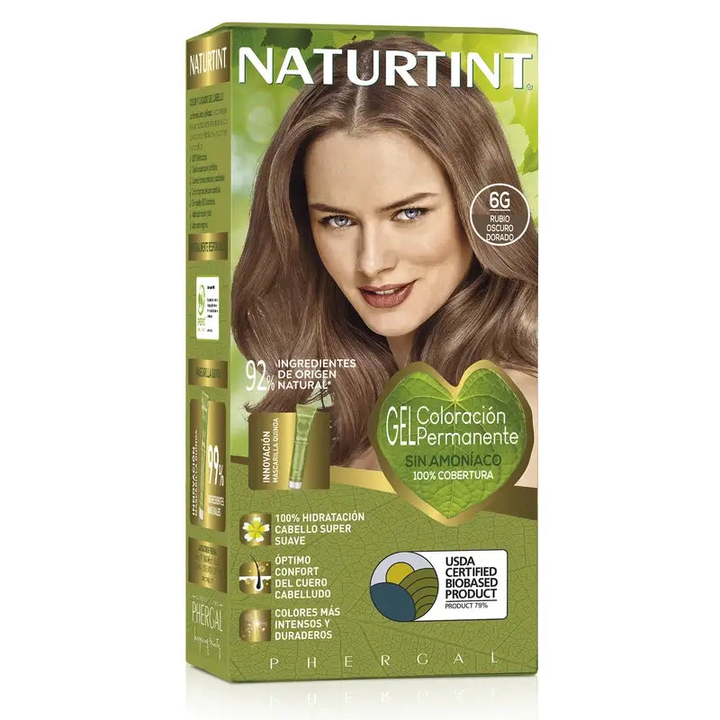 Naturtint Coloração Permanente Coloração Permanente Sem Amoníaco 6G - Louro Escuro Dourado