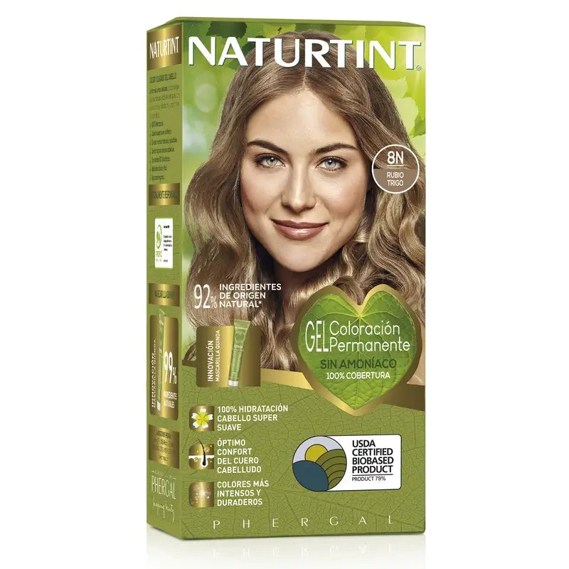 Naturtint Coloração Permanente Coloração Permanente Sem Amoníaco 8N - Louro Trigo