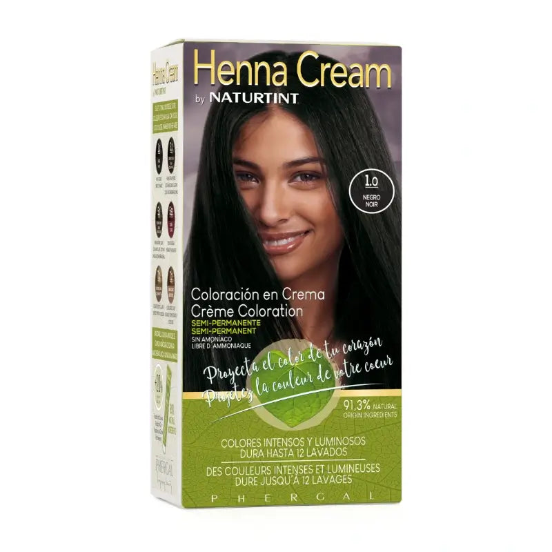 Naturtint Henna Creme Coloração Natural Semi-Permanente Sem Amoníaco 1.0 Preto