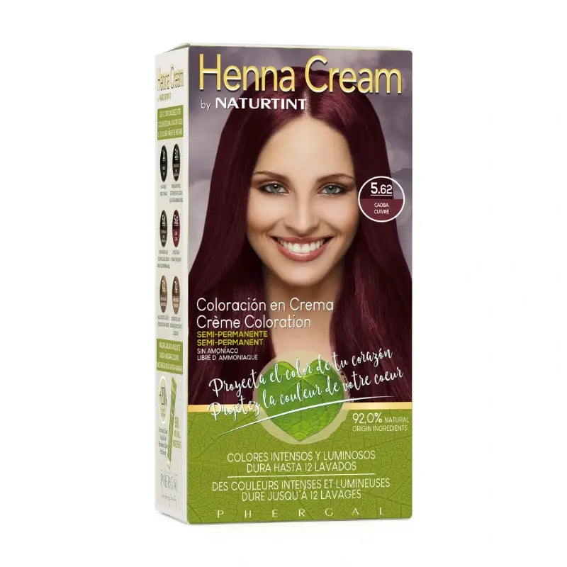 Naturtint Henna Creme Coloração Natural Semi-Permanente Sem Amoníaco 5.62 Auburn