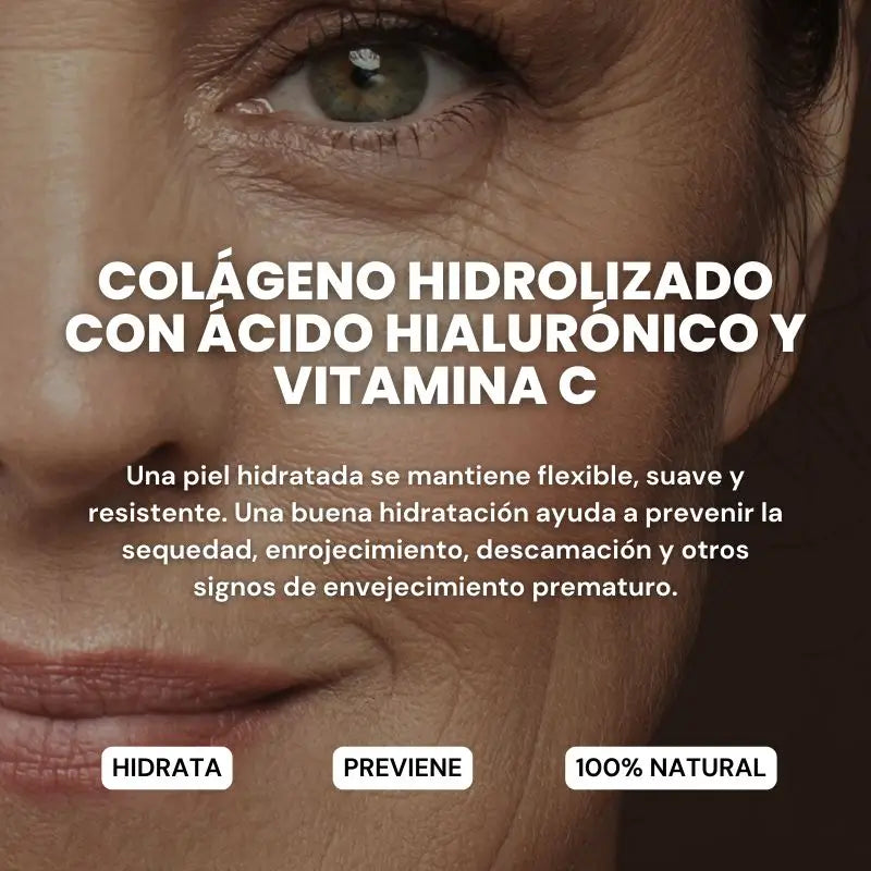 Naturvent Facial Care Colagénio Hidrolisado com Ácido Hialurónico e Vitamina C, 60 cápsulas