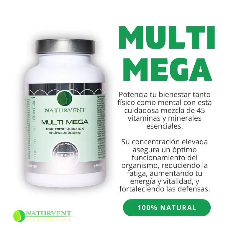 Naturvent Multivitamins Multi Mega Multivitamin, 90 cápsulas