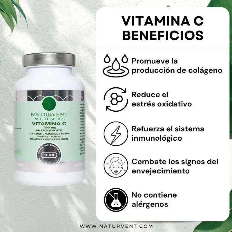 Naturvent Vitamins Vitamina C, 120 cápsulas