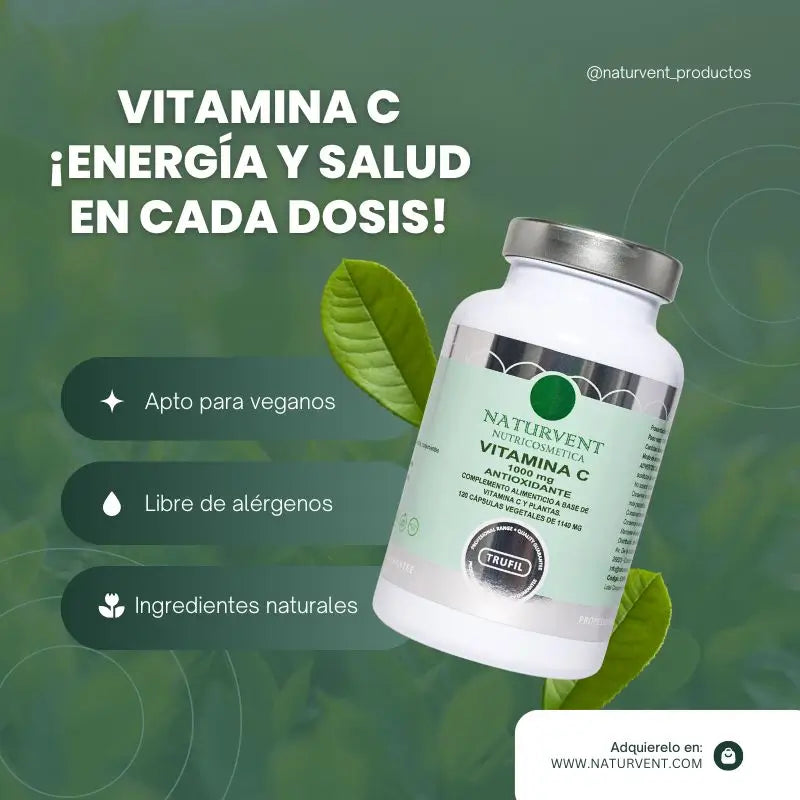 Naturvent Vitamins Vitamina C, 120 cápsulas