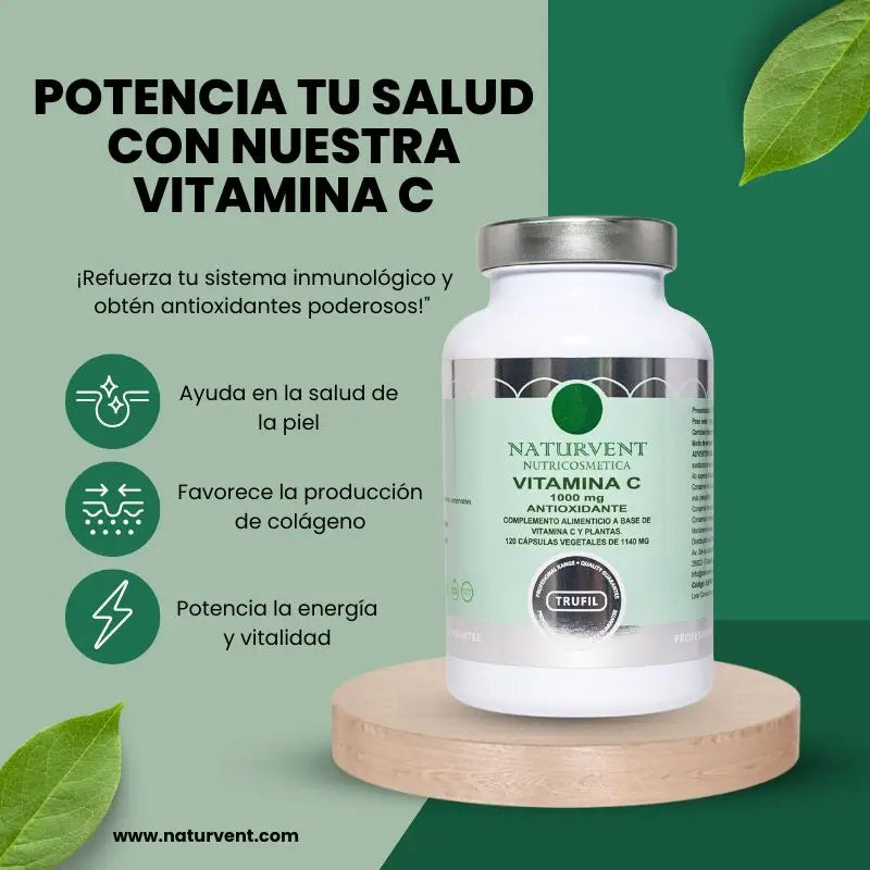 Naturvent Vitamins Vitamina C, 120 cápsulas