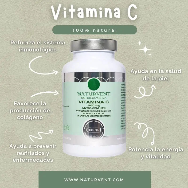 Naturvent Vitamins Vitamina C, 120 cápsulas