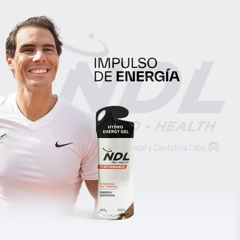 NDL Pro-Health Energy Gel Sem Cafeína sabor Cola, Embalagem de 12x60 gr