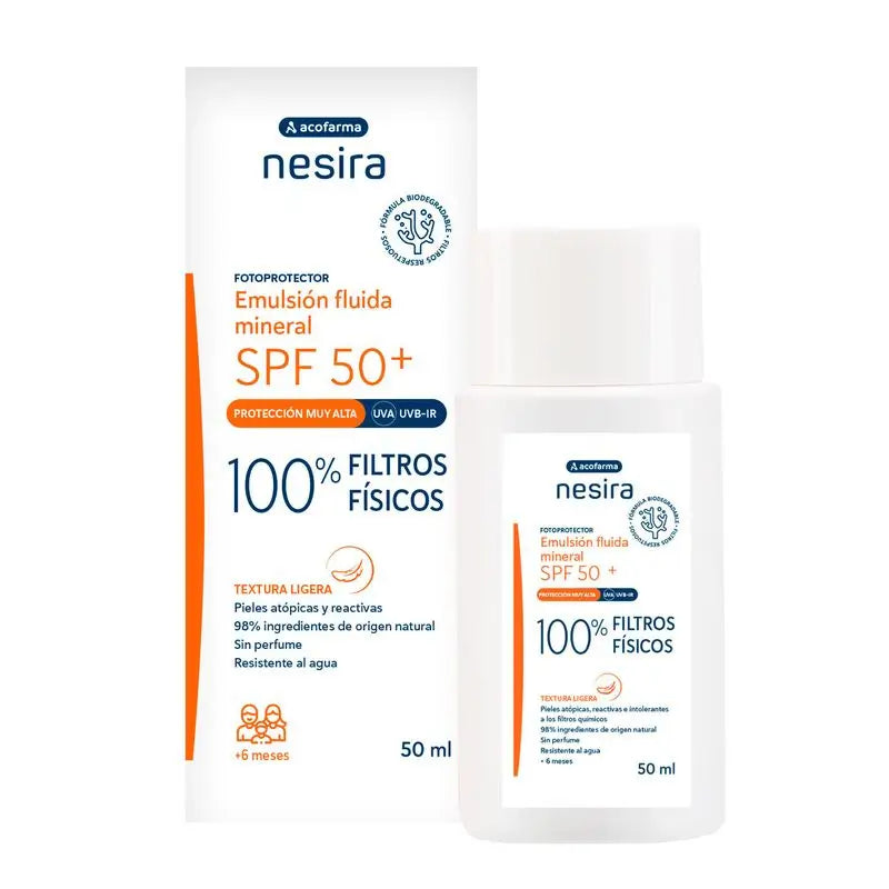 Nesira Emulsión Fluida Mineral Spf50+ , 50 ml