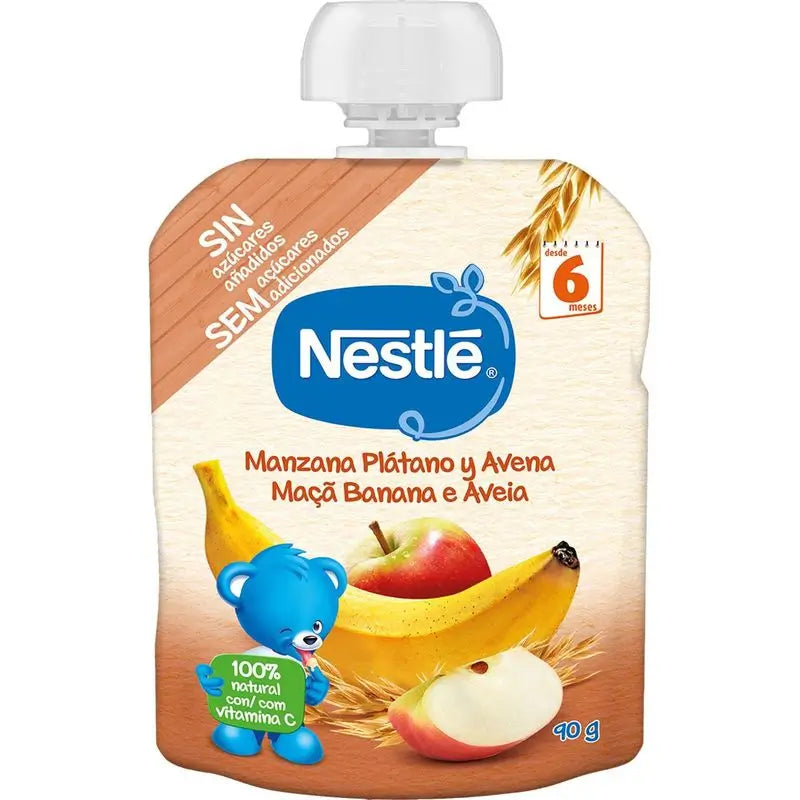 Nestlé Bolsita Manzana, Plátano y Avena, 90 g