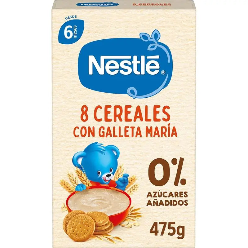 Nestlé 6-Pack 6 papas 8 cereais com bolacha Maria, 475g