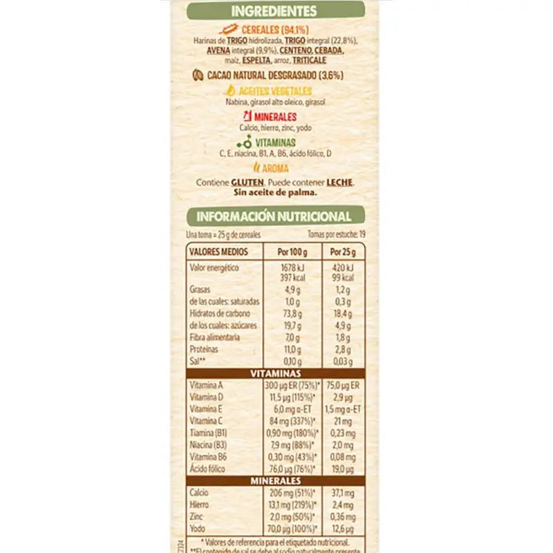 Comida para bebé Nestlé 8 Cereais com Cacau , 475g