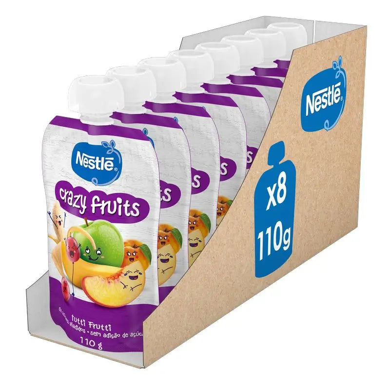 Saqueta de Puré Nestlé Frutos Loucos , 110g x 8 unidades