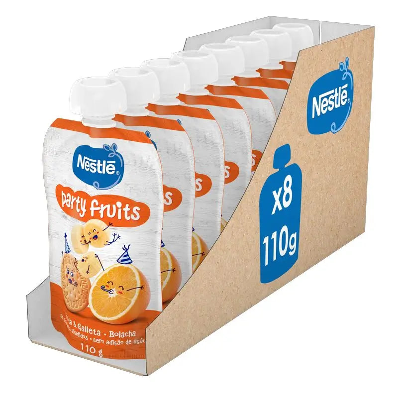 Nestlé Pure Party Fruits Pouch , 110g x 8 unidades