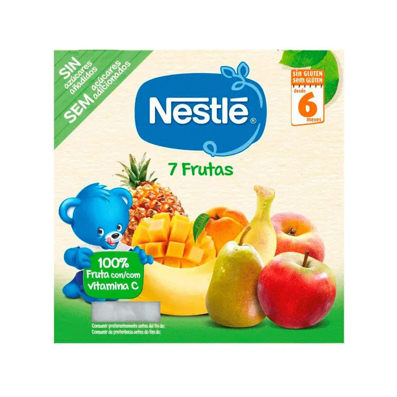 Nestlé Puré Tarrina 7 Frutas, 4X100 gr