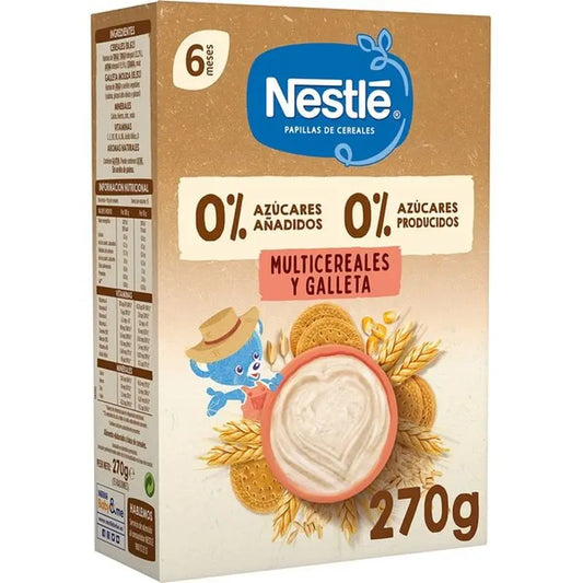 Nestlé Seleção Multicereais Galleta Papillas 0%, 270g