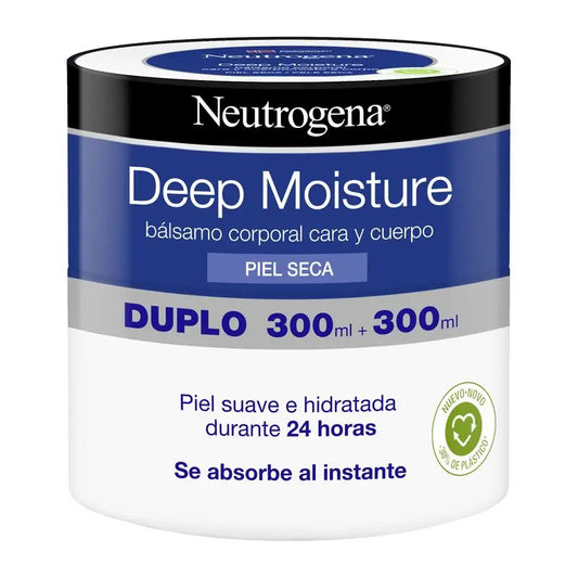 Neutrogena Bálsamo Corporal Hidratante Profundo Rosto e Corpo, Pele Seca, 2 Frascos 300Ml