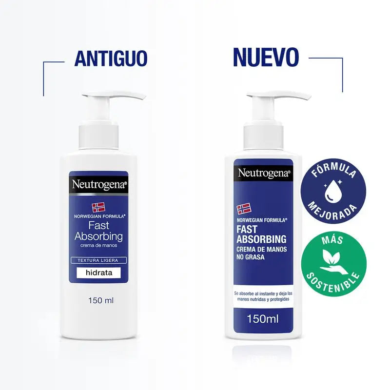 Neutrogena Creme de Absorção Rápida de Textura Ligeira para as Mãos, 140 ml