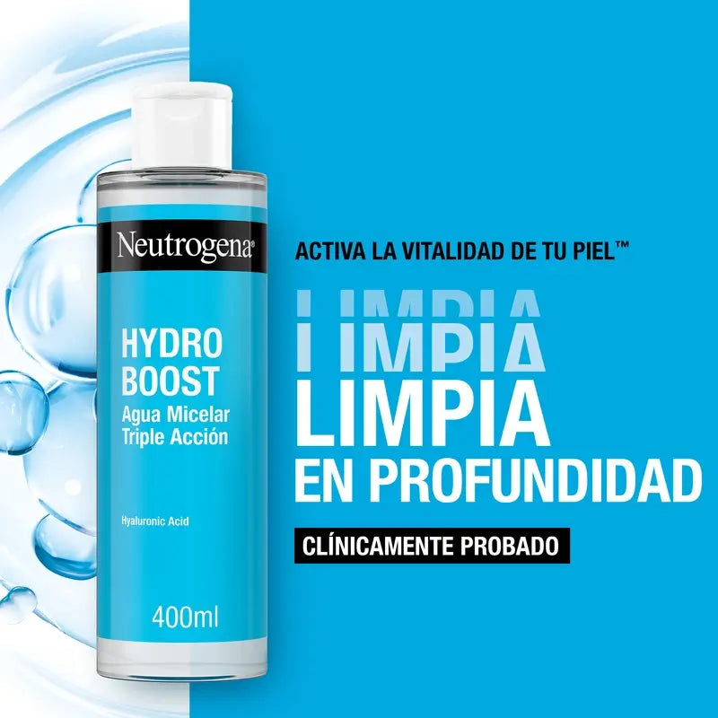 Neutrogena Hydro Boost Água Micelar de Tripla Ação com Ácido Hialurónico, 400 ml